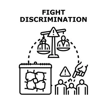 Fighting discrimination and promoting equality concept illustration Stock Illustration