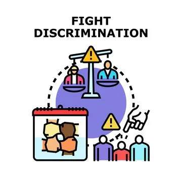 Fighting discrimination and promoting equality concept illustration Stock Illustration