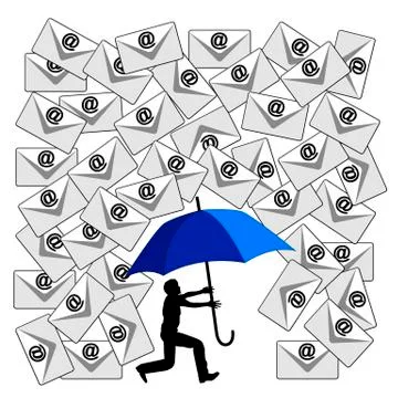 Fighting the Email Flood Stock Illustration