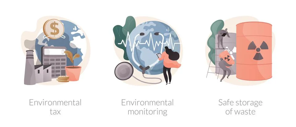 Fighting environmental problems vector concept metaphors Illustrazione stock