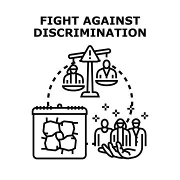 Fighting for equality, justice, and human rights concept Stock Illustration