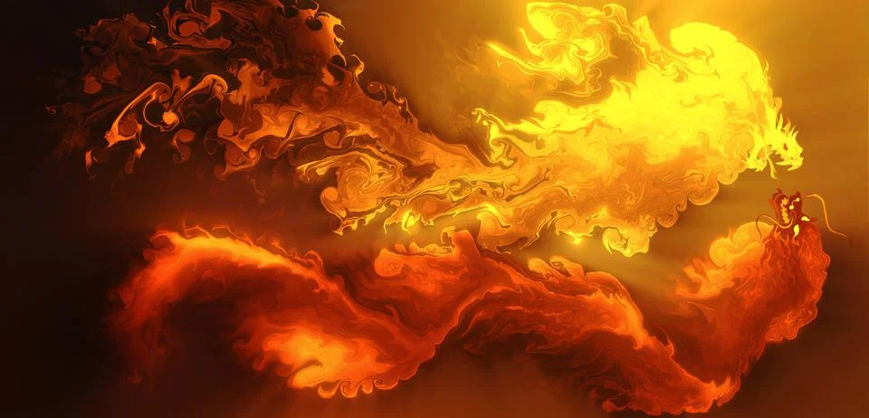 Fighting fire dragons. Computer generated artifical texture Stockillustratie