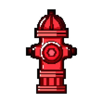 Fighting fire hydrant pixel art vector illustration Stock Illustration