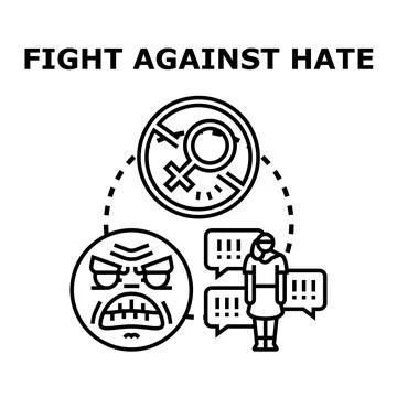 Fighting hate and discrimination against gender identity Stock Illustration