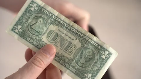 Fighting inflation. The last dollar in an empty wallet is a symbol of inflation 스톡 동영상 300939434