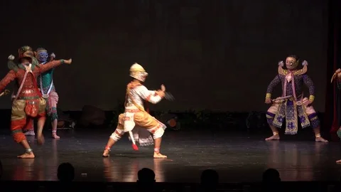 Fighting 'Khon' performed Stock Footage 74013955