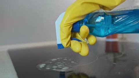 Fighting kitchen stains: effective methods showcasing various ways to tackle stu Stock Footage 301868891