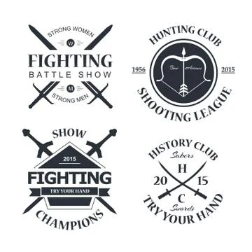 Fighting logo set Stock Illustration