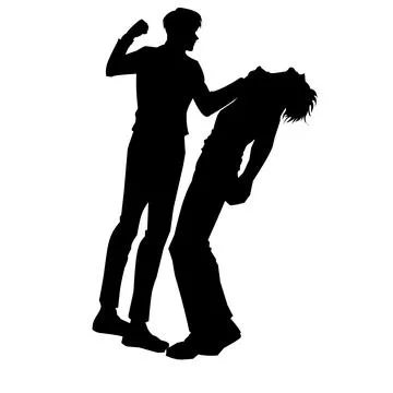 Fighting man silhouette Stock Illustration