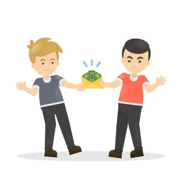 Fighting for money. 스톡 일러스트