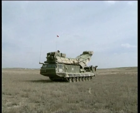 Fighting position of mobile rocket launcher C-300 Video stock 4886348