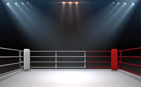 Fighting ring with light effect Stock Illustration