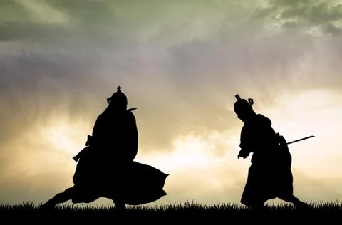 Fighting Samurai Stock Illustration