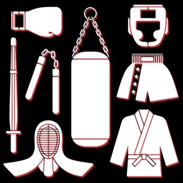Fighting Sport Appearances Stock Illustration