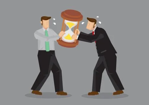 Fighting For Time Cartoon Vector Illustration Stock Illustration