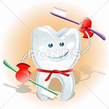 Fighting tooth Иллюстрация