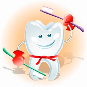Fighting tooth Stock Illustration