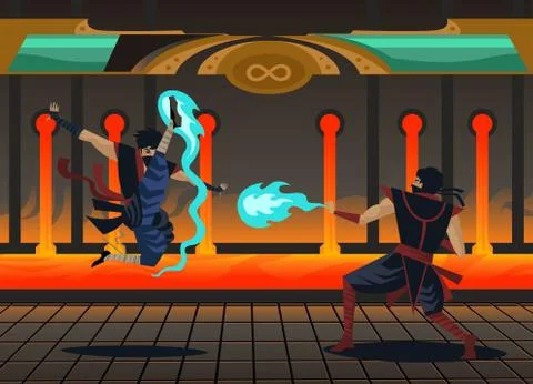 Fighting videogame characters Stock Illustration