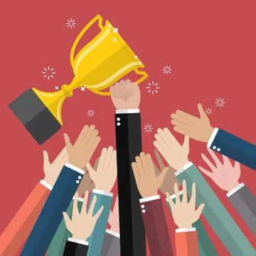 Fighting for a winning trophy Stock Illustration