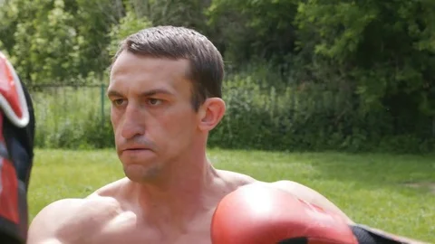 Fights without rules-mixed martial arts training Stock Footage 77213080