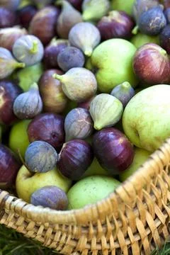 Figs and apple Stock Photos