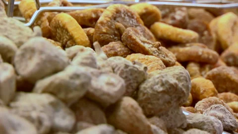 Figs and DAtes In Their Dried Form Stock Footage 136395143