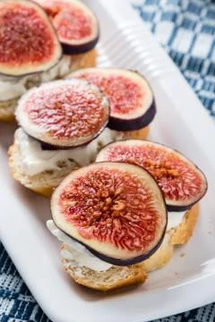 Figs with cheese Stock Photos