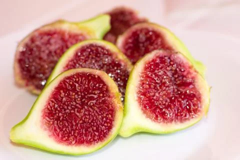 Figs cut into halves Stock Photos