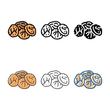 Figs dried forms fruit color icon vector Stock Illustration