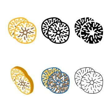 Figs dried types fruit color icon vector Stock Illustration