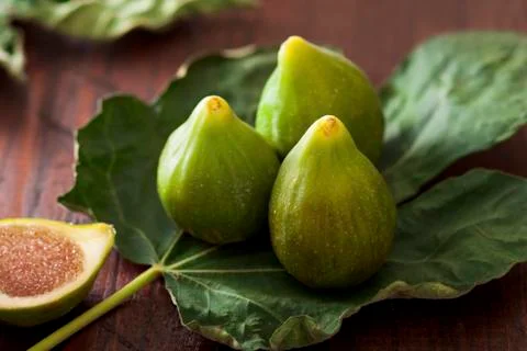 Figs on Fig Leaf Stock Photos