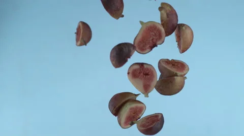 Figs flying in slow motion, shot with Phantom Flex 4K at 1000 frames per second Stock Footage 66776894