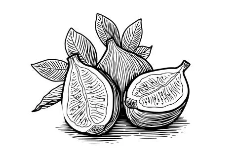 Figs fruit hand drawn ink sketch. Engraved style vector illustration. 스톡 일러스트