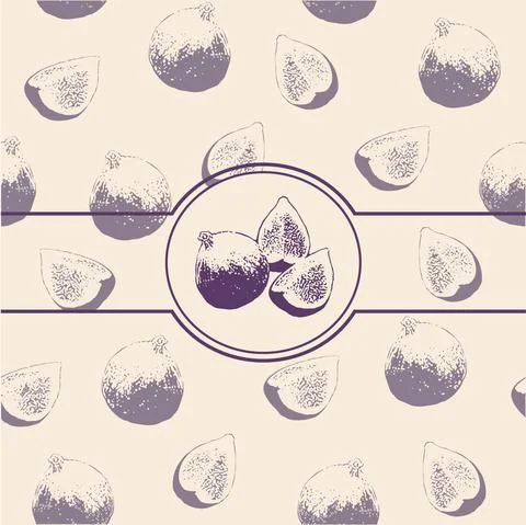 Figs geometric abstract seamless pattern, wrapping Stock Illustration