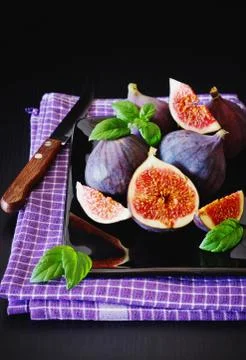 Figs in a plate Stock Photos