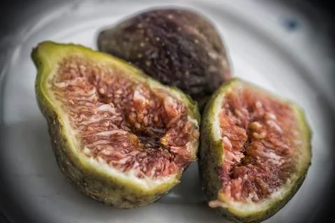 Figs on a Plate Stock Photos