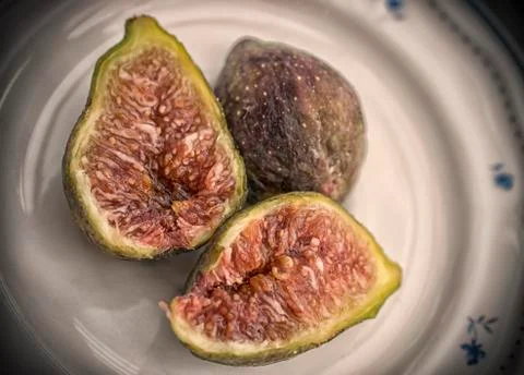 Figs on a Plate Stock Photos