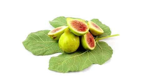 Figs rotating on white background Stock Footage 53316916