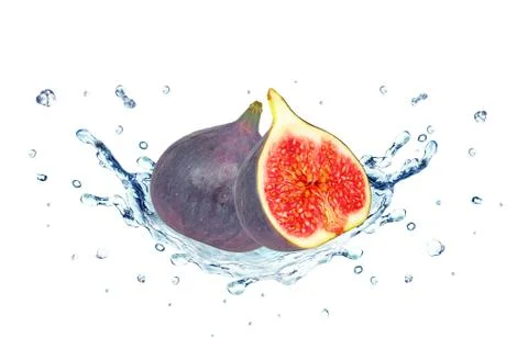 Figs splash water Stock Photos