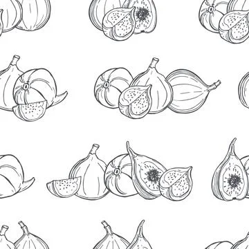 Figs. Vector pattern. Stock Illustration