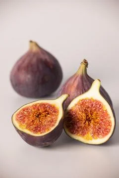 Figs on a white background, figs in section Fotos de archivo