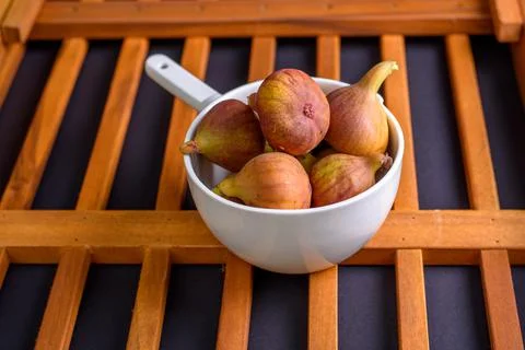 Figs in white pot Stock Photos
