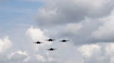 Figther planes flying over head Stock Footage 61690527