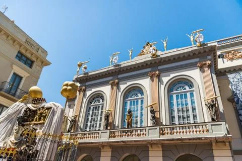 Figueres, Spain - August 3, 2019: Outsides of Gala Salvador Dali museum Stock Photos