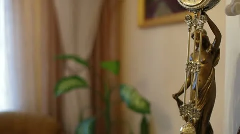 Figural Pendulum Clock Stock Footage