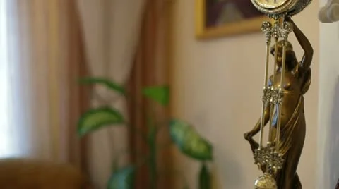 Figural Pendulum Clock Stock Footage