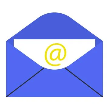 Figurative image of an email using a letter in an envelope. Flat style. Vector. Stock Illustration