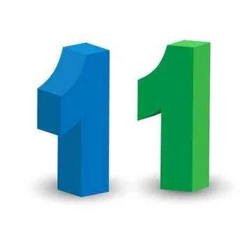 Figure 1 in two 3D projections. Isolated on white background Stock Illustration