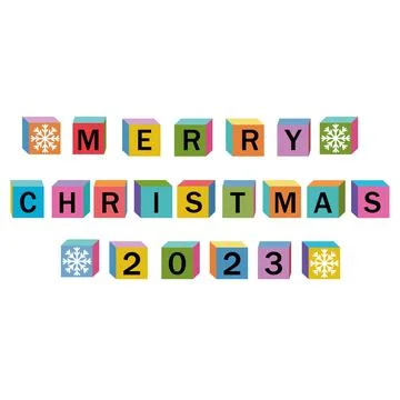 Figure 2023 of colored cubes, Christmas holiday, color vector isolated Stock Illustration