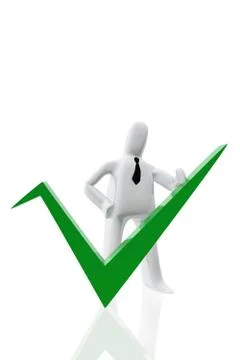 Figure with approval sign Illustrazione stock